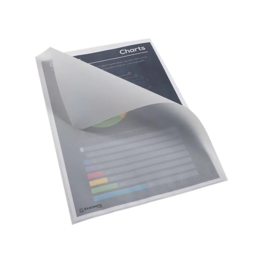 Exacompta - 50 Pochettes coin papier - A4 - transparent blanc