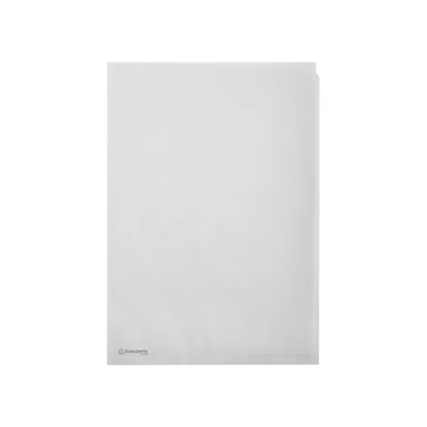 Exacompta - 50 Pochettes coin papier - A4 - transparent blanc