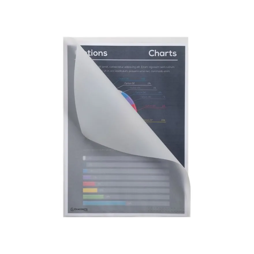 Exacompta - 50 Pochettes coin papier - A4 - transparent blanc