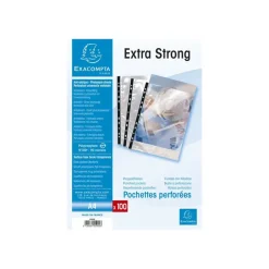 Exacompta - 100 Pochettes perforées - A4 - 9/100 - cristal