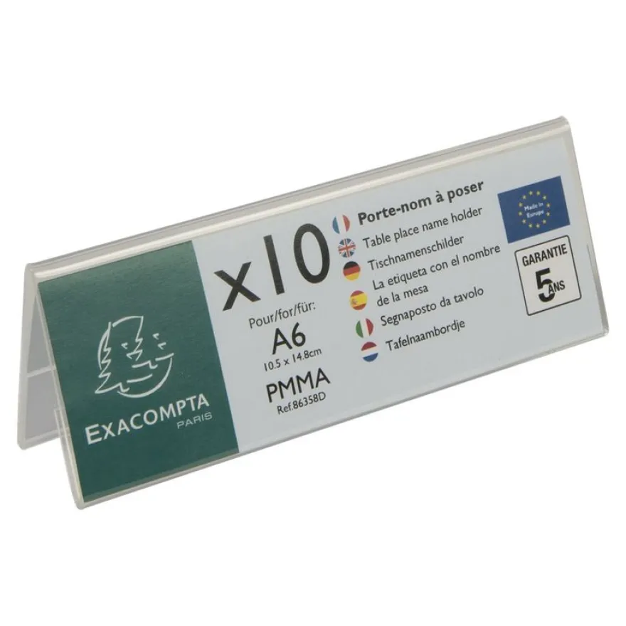 Exacompta - 10 Porte noms - A6 plié