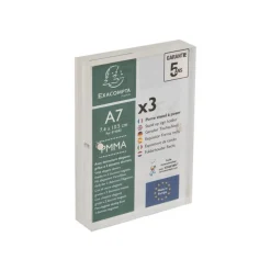 Exacompta - 3 Porte-visuels fermeture magnétique - A7 - double face