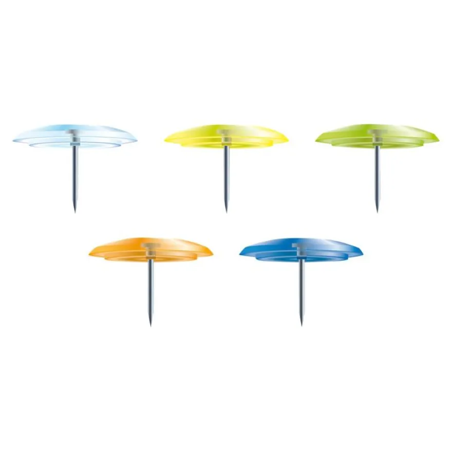 Exacompta - 40 Punaises - 7 mm - couleurs translucides assorties