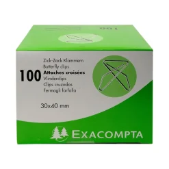 Exacompta - 100 Trombones attaches croisées - 30 x 40 mm