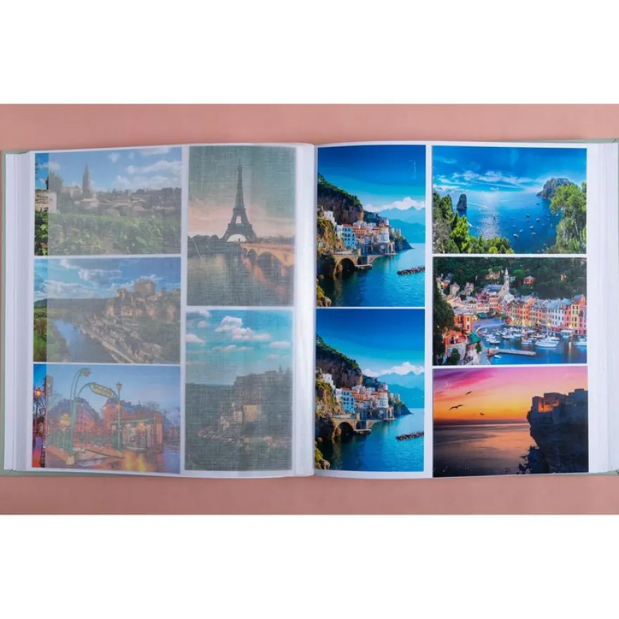 Exacompta - Album photos Autentik 29x32 cm - 60 pages pour 300 photos Autentik 10 x 15 cm - vert sauge