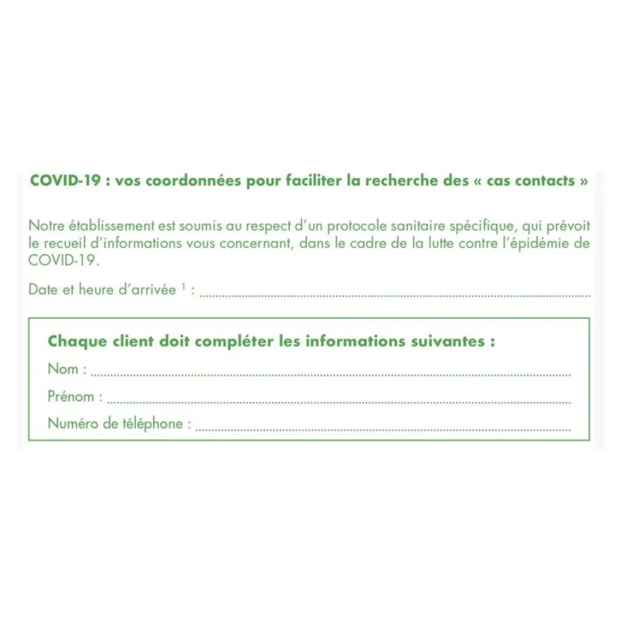 Exacompta - Cahier de rappel COVID-19