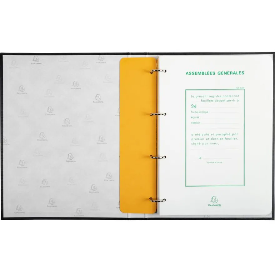 Exacompta - Carton de 10 reliures registres assemblées générales - 32 x 25 cm - 4 anneaux