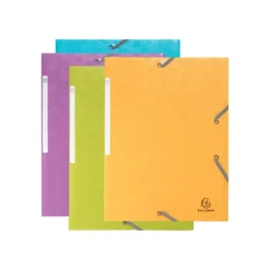 Exacompta - Chemise à Élastique 3 Rabats - Polypropylène Recyclé Pop'N Co - Couleurs Assorties