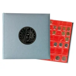 Exacompta - Classeur numismatique + 5 feuilles plastique - 24,5x25 cm - gris metallisé