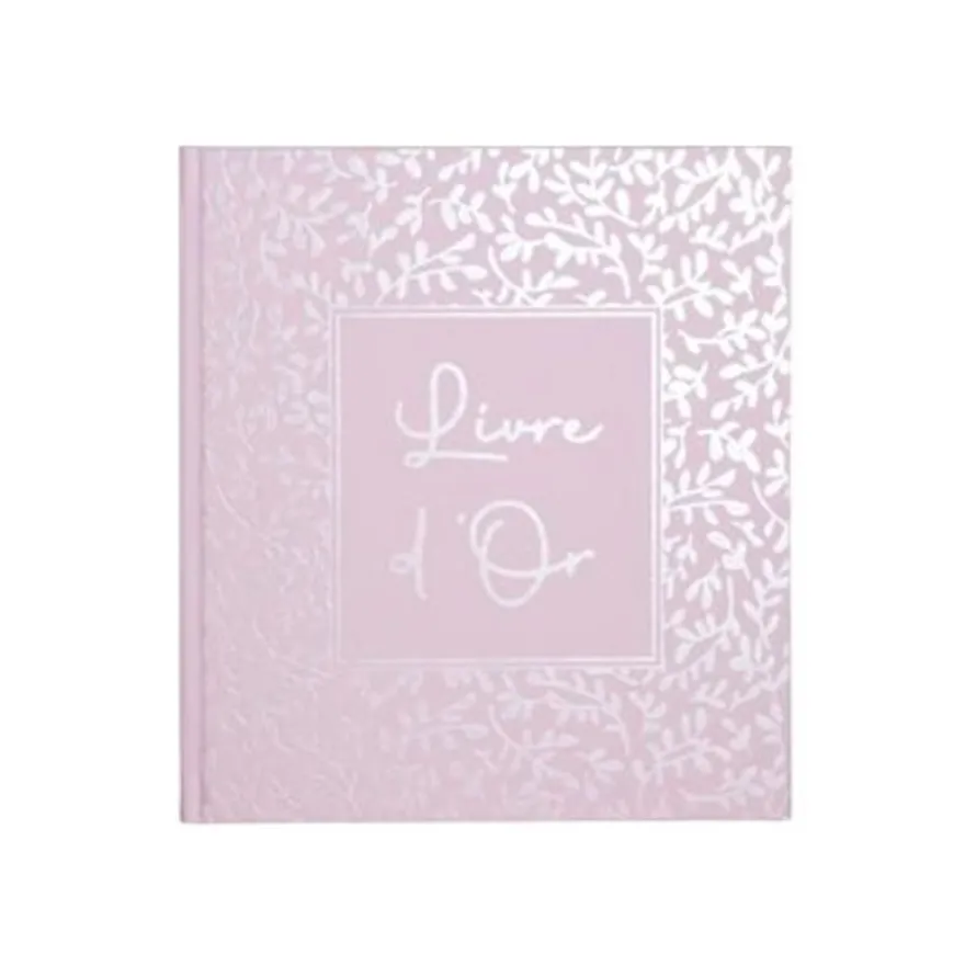 Exacompta - Livre d'or 140 pages tranche argent 21x19 Autentik rose candy