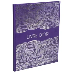 Exacompta - Livre d'or 100 pages tranche argent 27x22cm Japan violet
