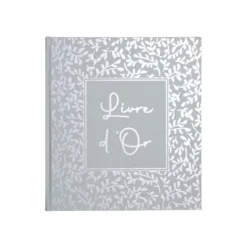 Exacompta - Livre d'or 140 pages tranche argent 21x19 Autentik sauge
