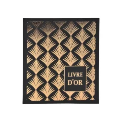 Exacompta - Livre d'or 140 pages tranche or - 21x19cm - PALMYRE noir ass