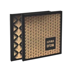 Exacompta - Livre d'or 140 pages tranche or - 21x19cm - PALMYRE noir ass