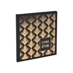 Exacompta - Livre d'or 140 pages tranche or - 21x19cm - PALMYRE noir ass