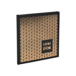 Exacompta - Livre d'or 140 pages tranche or - 21x19cm - PALMYRE noir ass