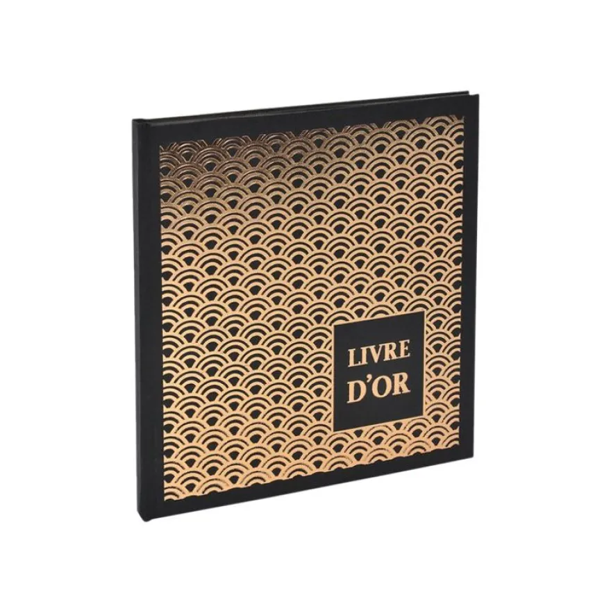 Exacompta - Livre d'or 140 pages tranche or - 21x19cm - PALMYRE noir ass