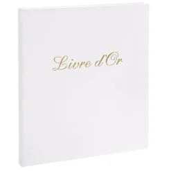 Exacompta - Livre d'or Balacron avec titre 140 pages blanches - 21x19 cm vertical