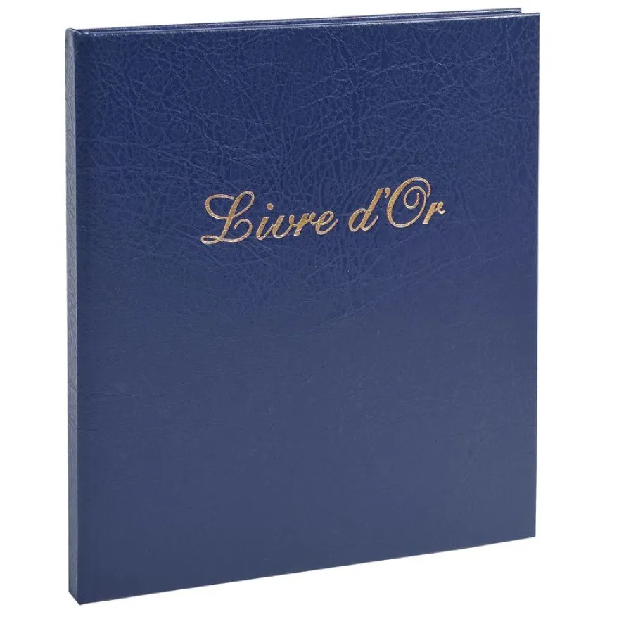 Exacompta - Livre d'or Balacron avec titre 140 pages blanches - 21x19 cm vertical