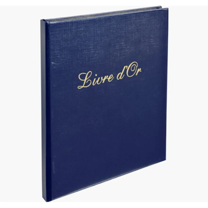Exacompta - Livre d'or Balacron Shiny avec titre 140 pages blanches - 21x19 cm vertical ass