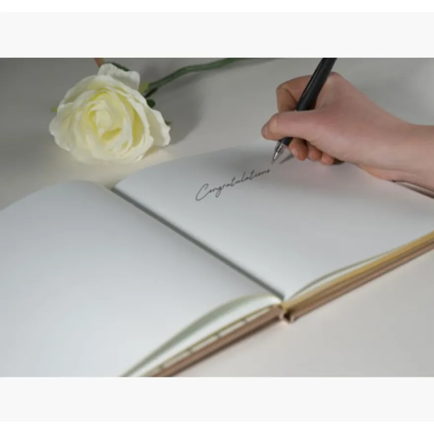 Exacompta - Livre d'or Balacron Shiny avec titre 140 pages blanches - 21x19 cm vertical ass