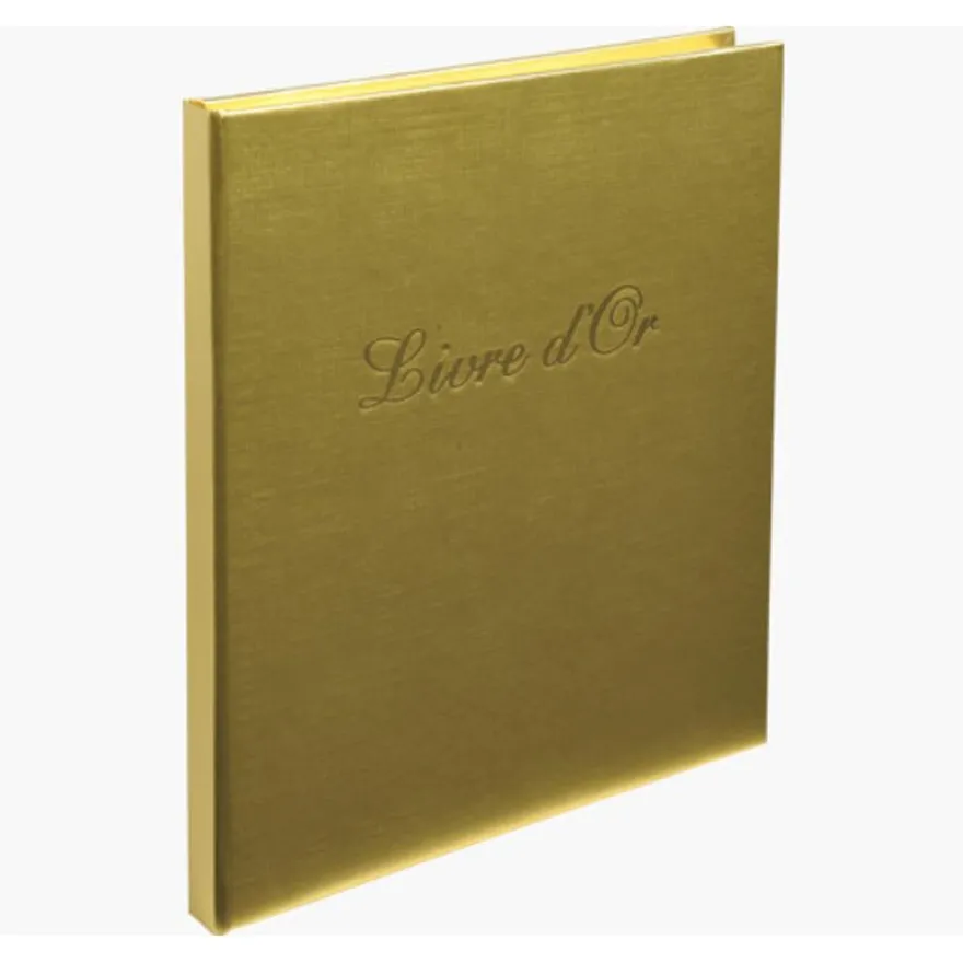 Exacompta - Livre d'or Balacron Shiny avec titre 140 pages blanches - 21x19 cm vertical ass