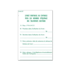 Exacompta - Livret individuel de contrôle pour conducteurs et convoyeurs de véhicules routiers - 14,8 x 10,5 mm