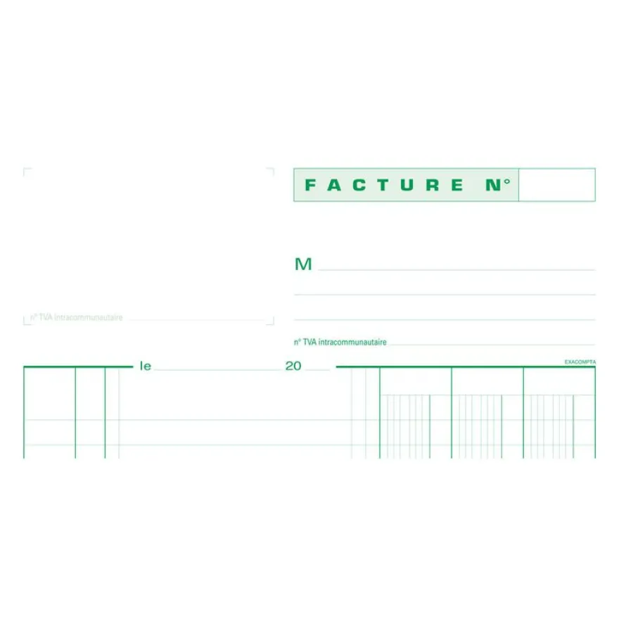 Exacompta - Manifold Carnet de factures - 50 tripli - A4