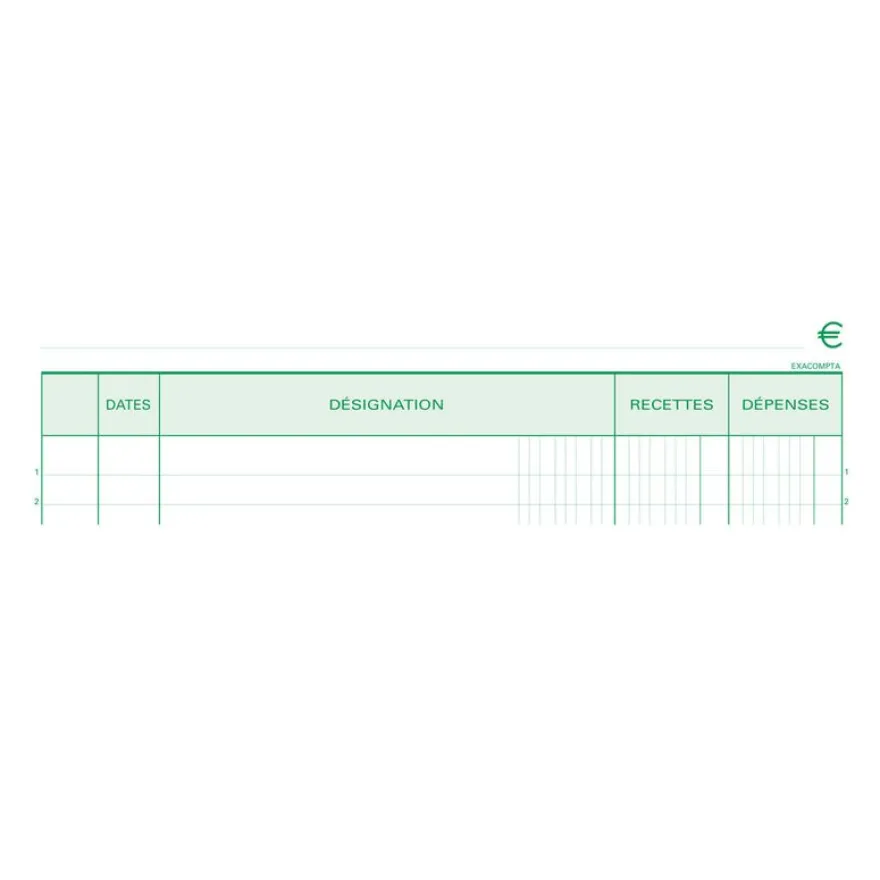 Exacompta - Manifold Carnet de recettes/dépenses - 50 dupli - A4