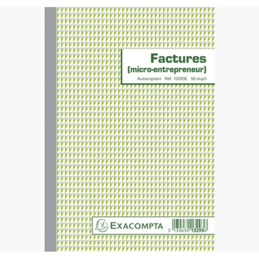 Exacompta - Manifold Carnet de factures pour micro-entrepreneurs - 50 dupli - 21 x 14,8 cm