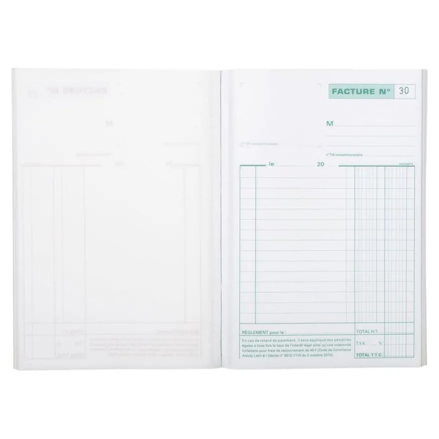 Exacompta - Manifold Carnet de factures avec TVA - 50 dupli - A5