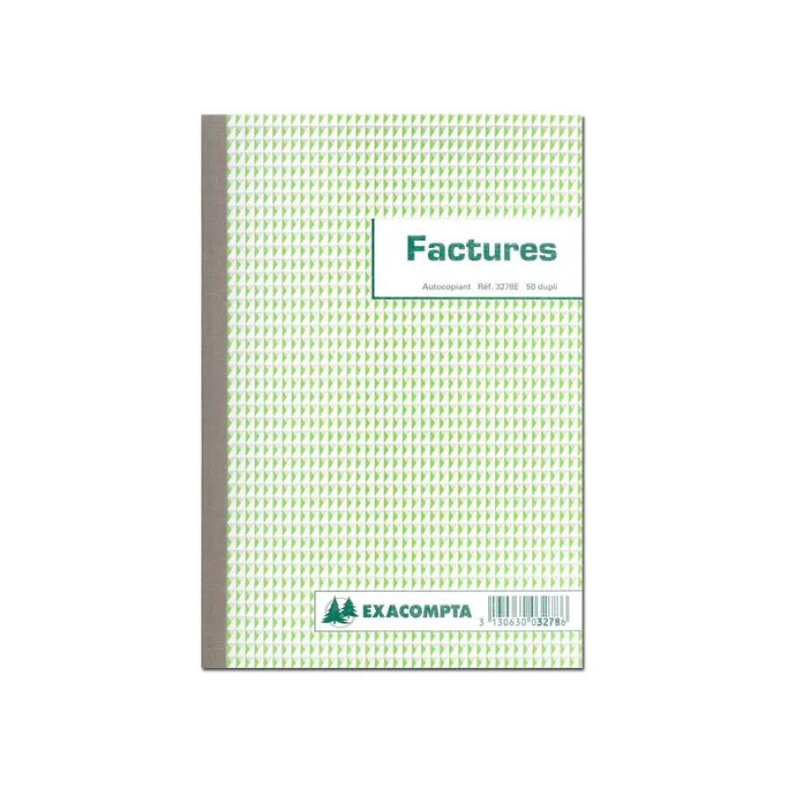 Exacompta - Manifold Carnet de factures avec TVA - 50 dupli - A5
