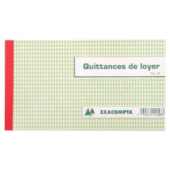 Exacompta - Manifold Carnet de quittances de loyer - 50 tripli - 12,5 x 21 cm