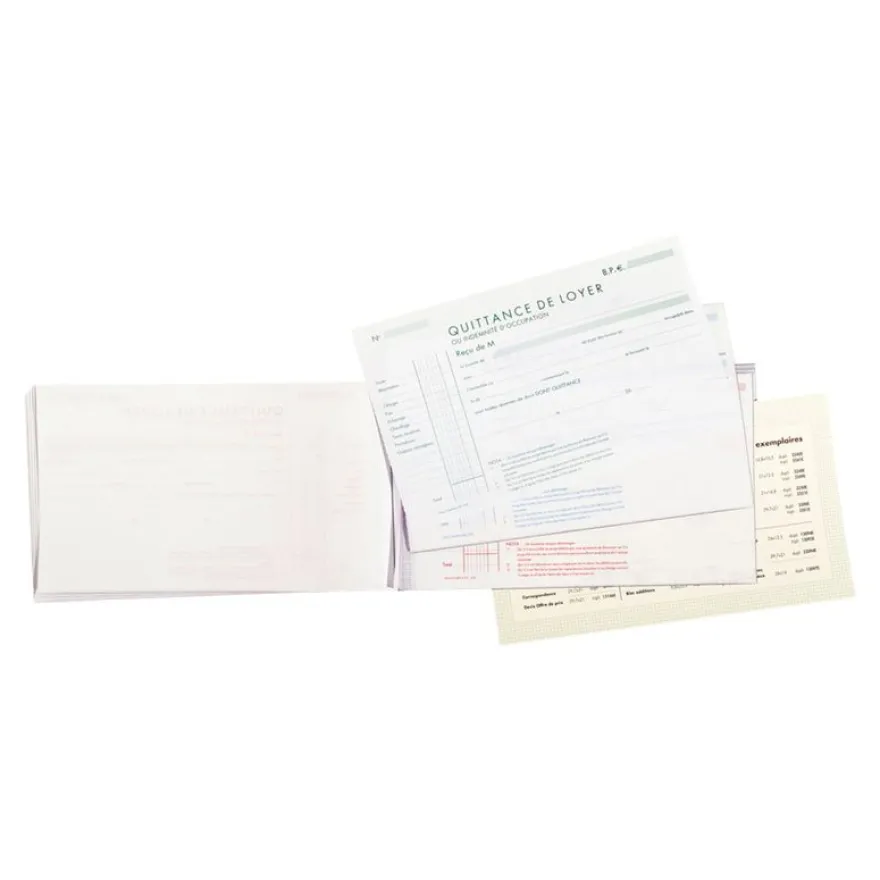 Exacompta - Manifold Carnet de quittances de loyer - 50 tripli - 12,5 x 21 cm