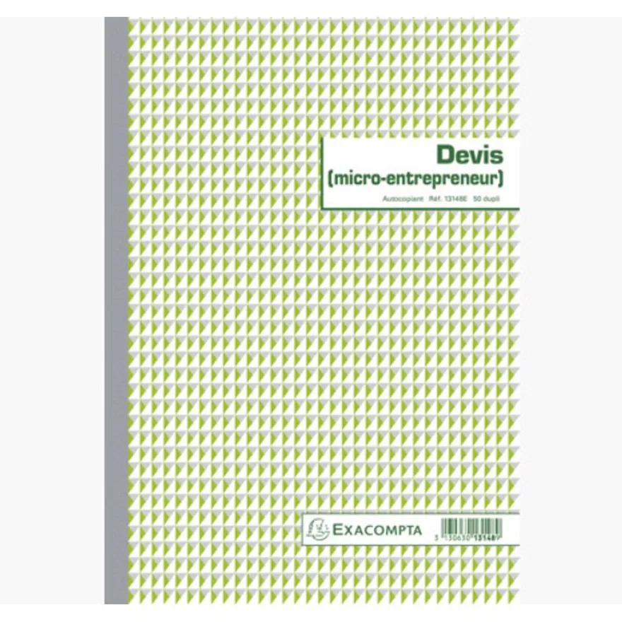 Exacompta - Manifold Carnet de devis pour micro-entrepreneurs - 50 dupli - A4