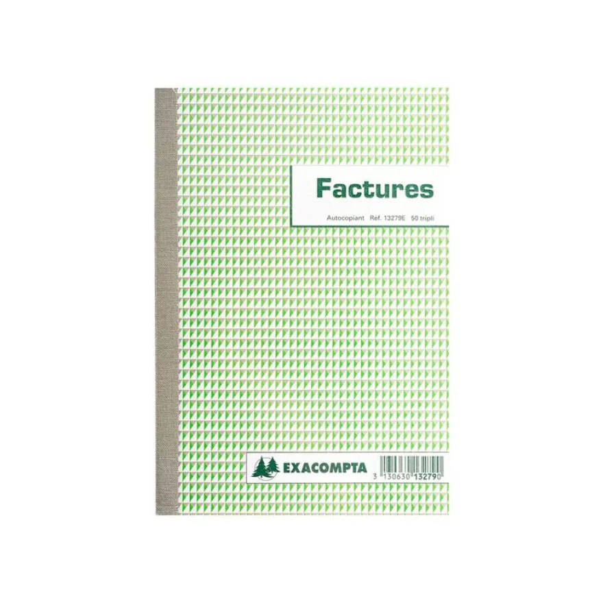Exacompta - Manifold Carnet de factures - 50 tripli - 21 x 15 cm