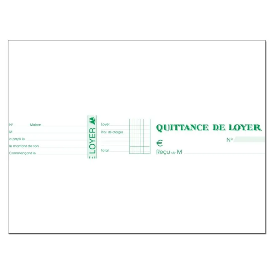 Exacompta - Manifold Carnet de quittances de loyer - 10,1 x 16,5 cm