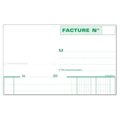 Exacompta - Manifold Carnet de factures avec TVA - 50 tripli - 21 x 15 cm
