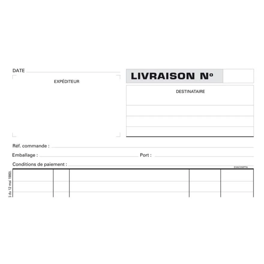 Exacompta - Manifold Carnet de livraisons - 50 tripli - 21 x 18 cm