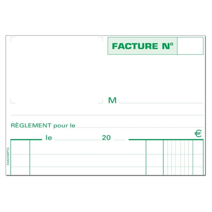 Exacompta - Manifold Carnet de factures - 50 dupli - 21 x 13,5 cm