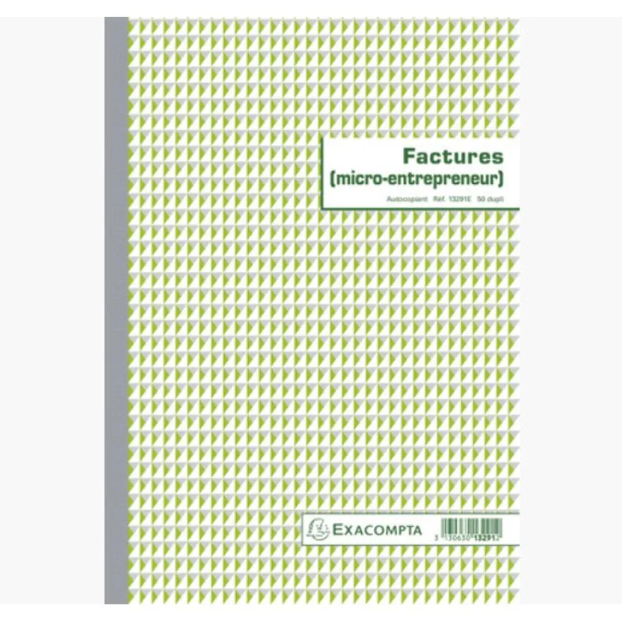 Exacompta - Manifold Carnet de factures pour micro-entrepreneurs - 50 dupli - A4