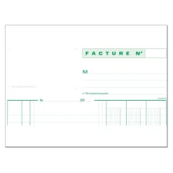 Exacompta - Manifold Carnet de factures avec TVA - 50 dupli - A4