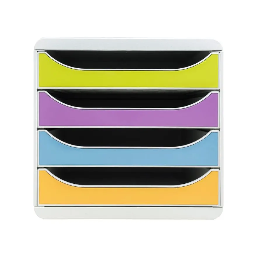 Exacompta - Module de Classement Big Box 4 Tiroirs Pop'N Co - Couleurs Assorties