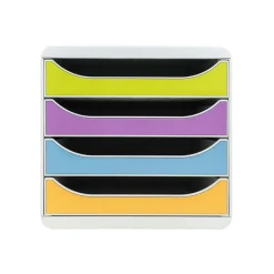 Exacompta - Module de Classement Big Box 4 Tiroirs Pop'N Co - Couleurs Assorties
