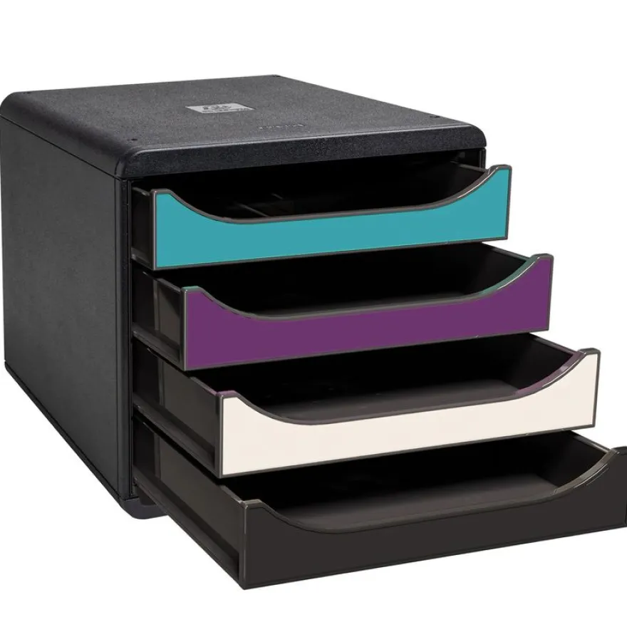 Exacompta - Module de classement Big Box 4 tiroirs titane - 347x278x267 mm
