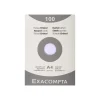 Exacompta - Pack de 100 Fiches bristol - A4 - petits carreaux - blanc