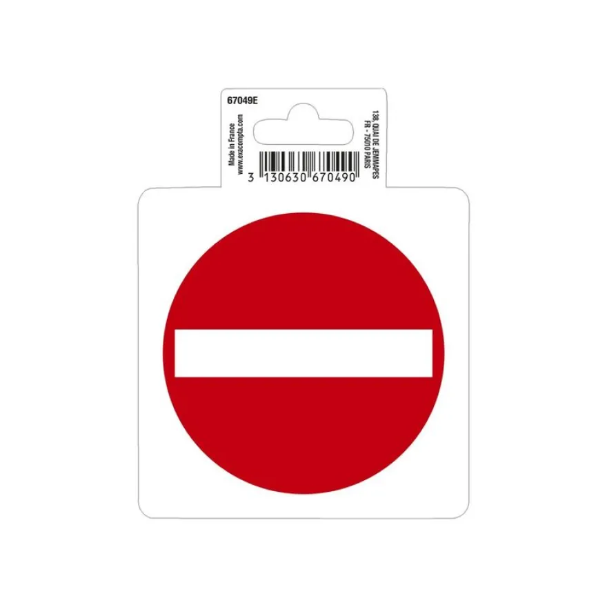 Exacompta - Panneau de signalisation adhésif - Entrée interdite - 10 cm de diamètre