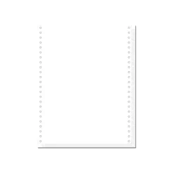 Exacompta - Papier listing blanc - 1000 feuilles 240 mm x 12" - bandes Caroll détachables - microperforations 4 côtés - 2 plis