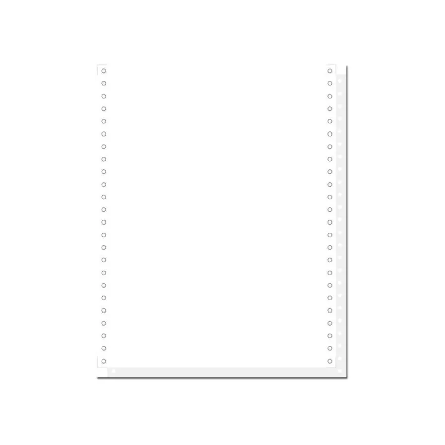 Exacompta - Papier listing blanc - 1000 feuilles 240 mm x 12" - bandes Caroll détachables - microperforations 4 côtés - 2 plis