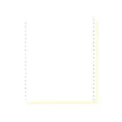 Exacompta - Papier listing blanc/jaune - 1000 feuilles 240 mm x 11" - bandes Caroll détachables - 2 plis